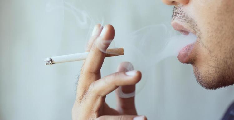 Man smoking a cigarette