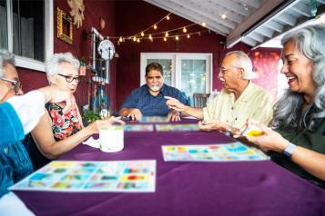 People playing a board game
