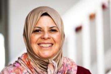 Smiling muslim lady
