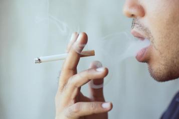 Man smoking a cigarette